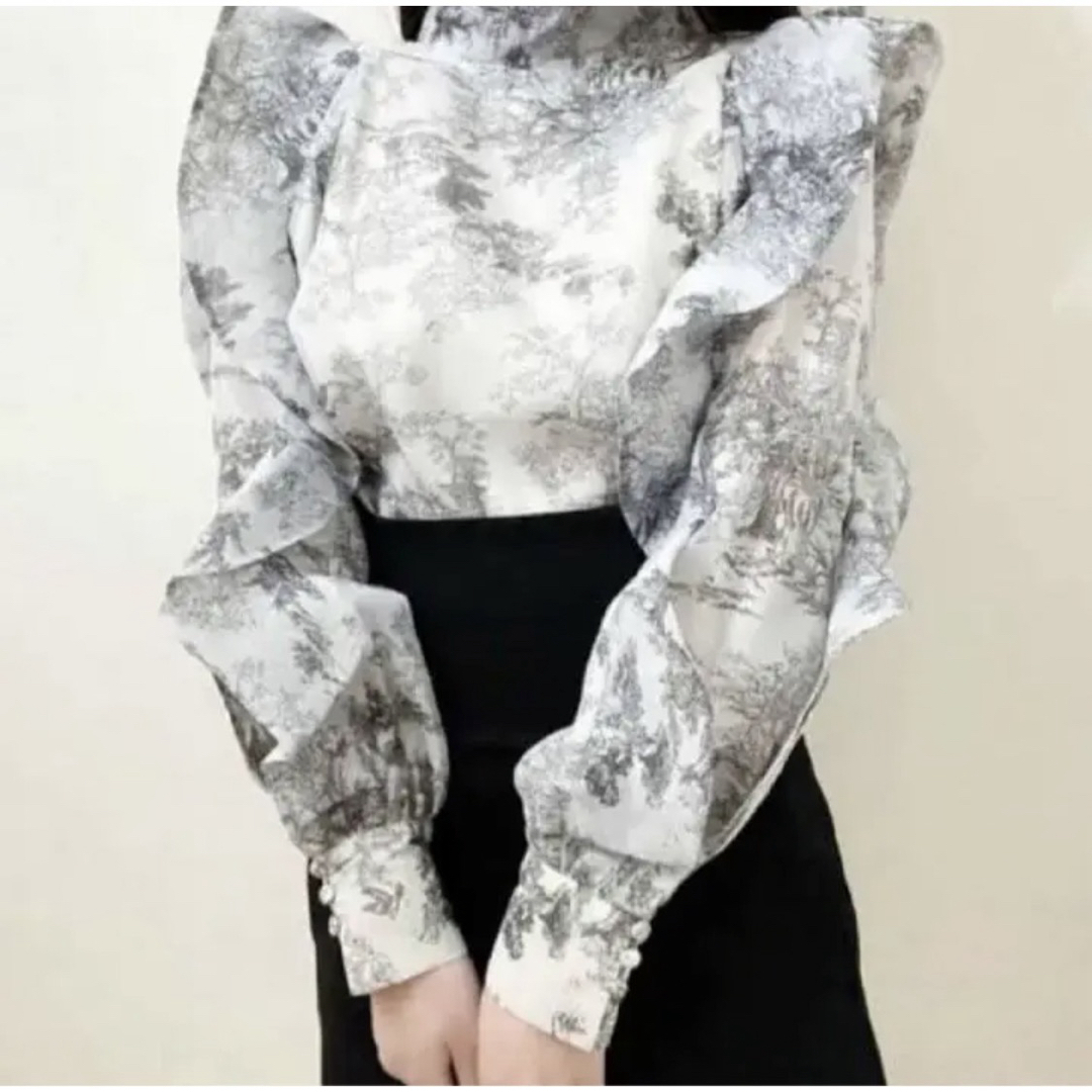 SNIDEL - 【正規品】snidel オーガンシースルーブラウス NVY SNIDEL - 【正規品】snidel オーガンシースルーブラウス NVY