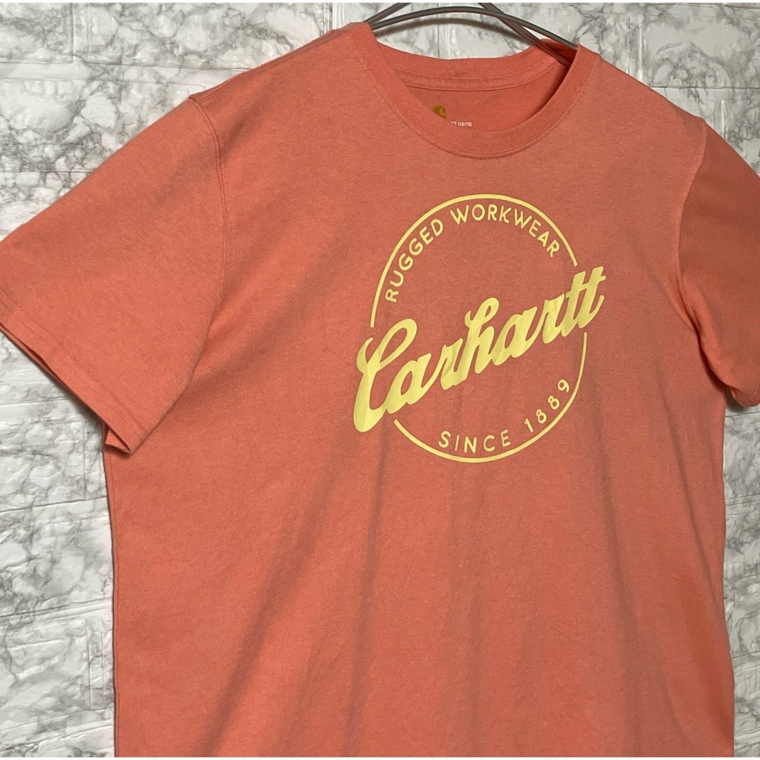 carhartt(カーハート)のアメリカ古着USAカーハート XLsize Carhartt Tシャツオレンジ メンズのトップス(Tシャツ/カットソー(半袖/袖なし))の商品写真