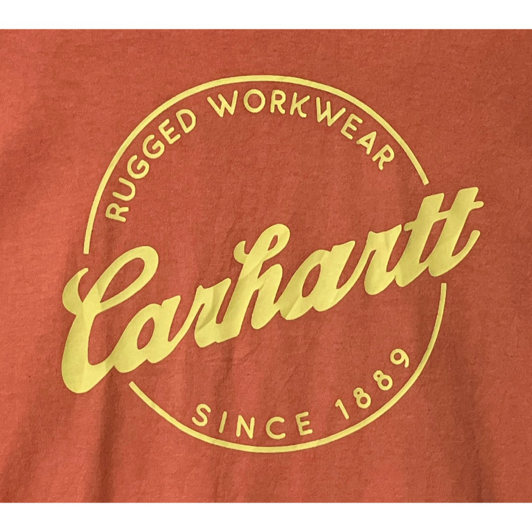 carhartt(カーハート)のアメリカ古着USAカーハート XLsize Carhartt Tシャツオレンジ メンズのトップス(Tシャツ/カットソー(半袖/袖なし))の商品写真