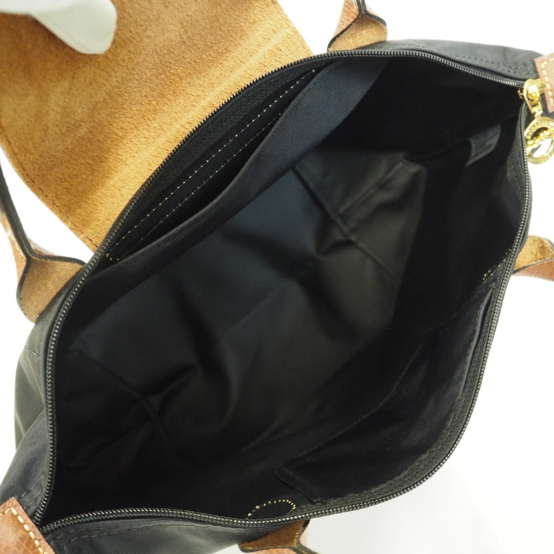 LONGCHAMP(ロンシャン)のロンシャン トートバッグ プリアージュ 本革×ナイロン ブラウン×ブラック系 Th960741 美品・中古 レディースのバッグ(トートバッグ)の商品写真