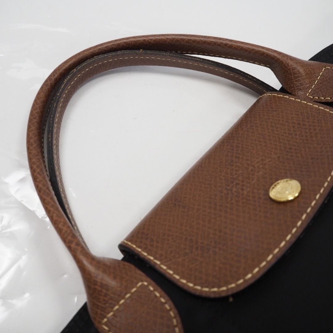 LONGCHAMP(ロンシャン)のロンシャン トートバッグ プリアージュ 本革×ナイロン ブラウン×ブラック系 Th960741 美品・中古 レディースのバッグ(トートバッグ)の商品写真