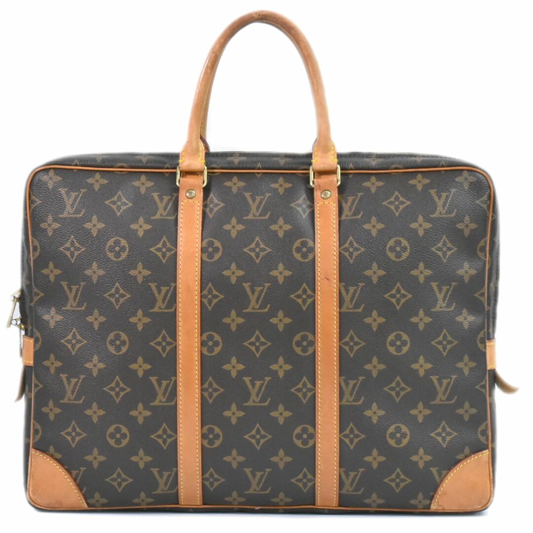 LOUIS VUITTON(ルイヴィトン)の本物 ルイヴィトン LOUIS VUITTON LV ポルトドキュマン ヴォワヤージュ モノグラム ビジネスバッグ ハンドバッグ ブラウン M40226 ビトン バッグ 中古 メンズのバッグ(ビジネスバッグ)の商品写真