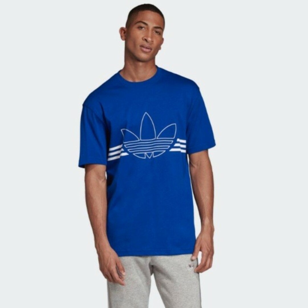 adidas(アディダス)のアディダス Tシャツ トレフォイル 三本線 青 新品未使用 L オリジナルス メンズのトップス(Tシャツ/カットソー(半袖/袖なし))の商品写真