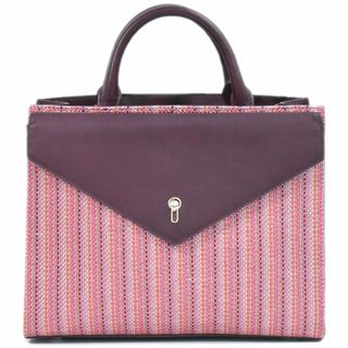 Paul Smith - 本物 ポールスミス Paul smith キーホルエンベロープ ハンドバッグ レザー ナイロン ピンク ボルドー PWR601 バッグ 中古