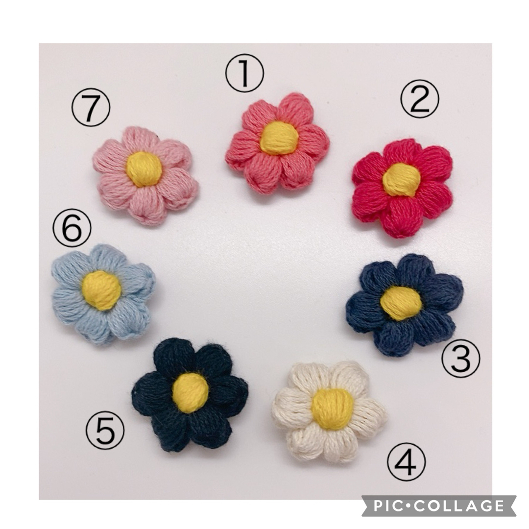 お花 パーツ ハンドメイド 手作り 手編み  可愛い ピンク コットン ハンドメイドの素材/材料(各種パーツ)の商品写真