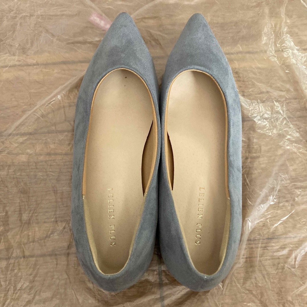 スエード　くすみブルー　パンプス レディースの靴/シューズ(バレエシューズ)の商品写真