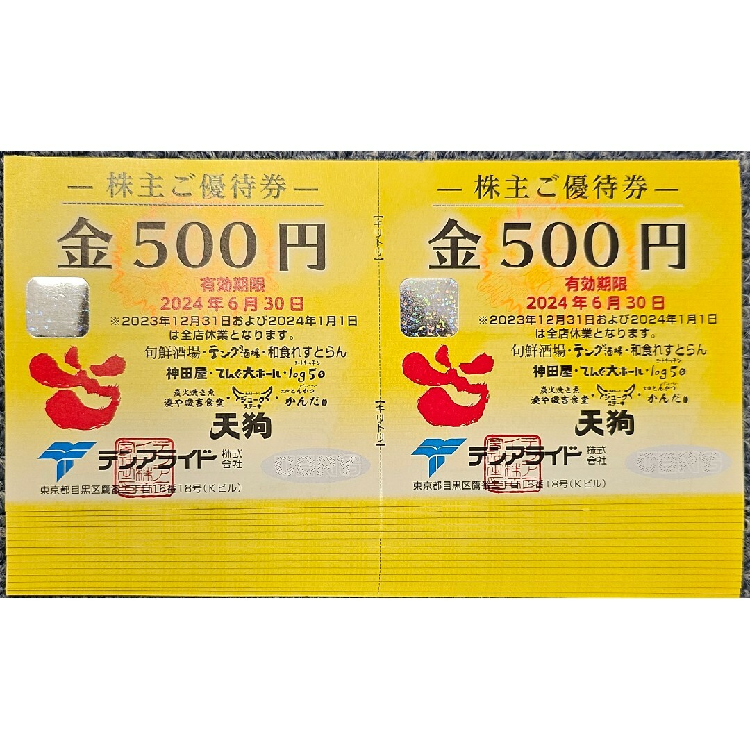 テンアライド株主優待券15000円分 チケットの優待券/割引券(その他)の商品写真