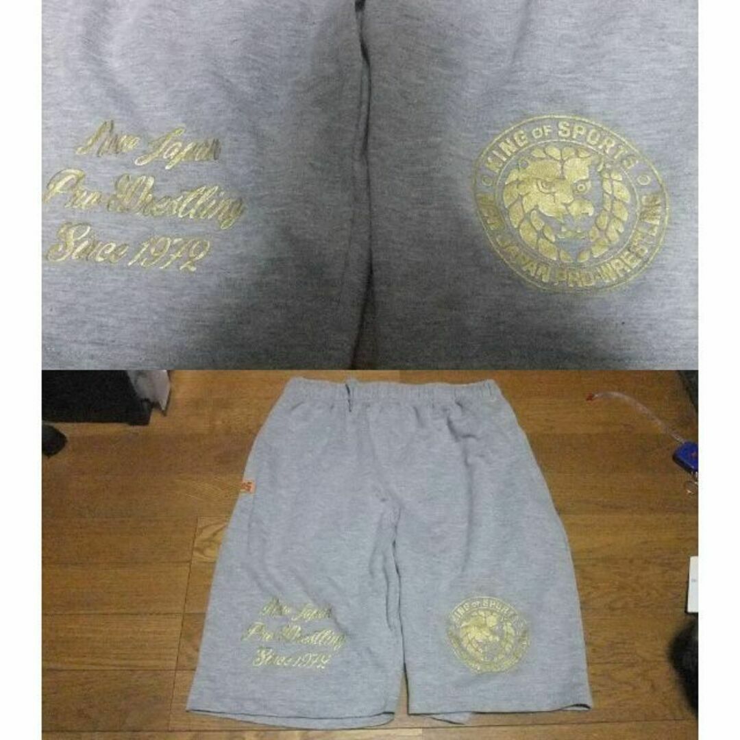 未使用 新日本プロレス ハーフパンツ ショートパンツ 短パン LL グレー メンズのパンツ(ショートパンツ)の商品写真