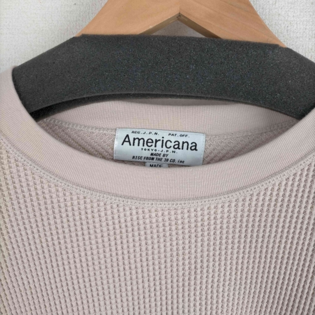 AMERICANA(アメリカーナ)のAmericana(アメリカーナ) サーマルクルーネックニットTシャツ トップス レディースのトップス(カットソー(長袖/七分))の商品写真