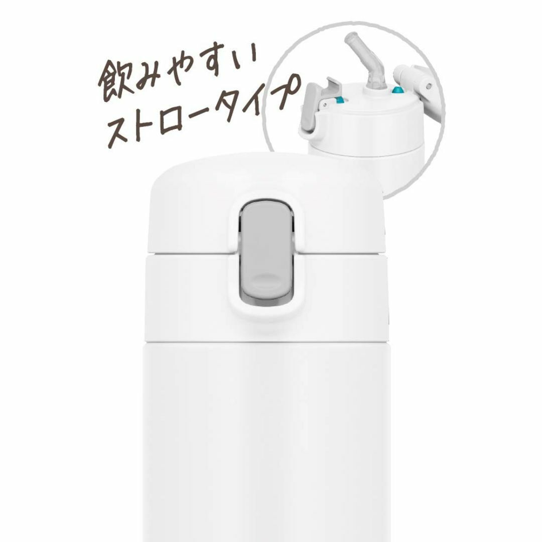 【色: ホワイト】サーモス 水筒 真空断熱ストローボトル 450ml ホワイト  インテリア/住まい/日用品のキッチン/食器(弁当用品)の商品写真