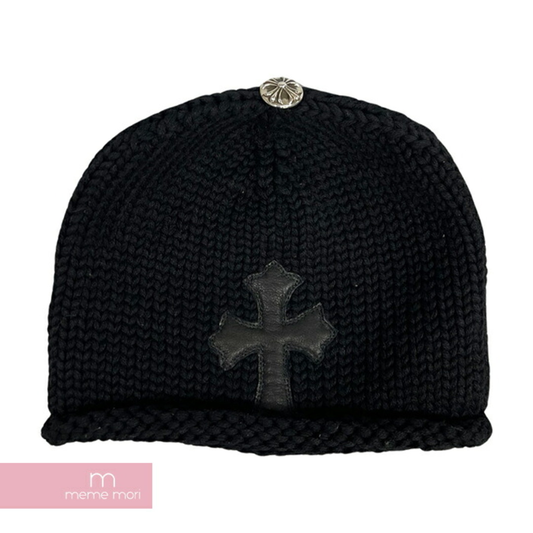 Chrome Hearts(クロムハーツ)のCHROME HEARTS Cashmere Cross Beanie クロムハーツ カシミヤクロスビーニー ニットキャップ ニット帽 レザークロスパッチ クロスボールボタン シルバー925 ブラック【240428】【新古品】【me04】 メンズの帽子(ニット帽/ビーニー)の商品写真