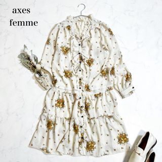 アクシーズファム(axes femme)のアクシーズファム　花柄　フリル　レース　地雷　フェアリーグランジ　ワンピース(ひざ丈ワンピース)