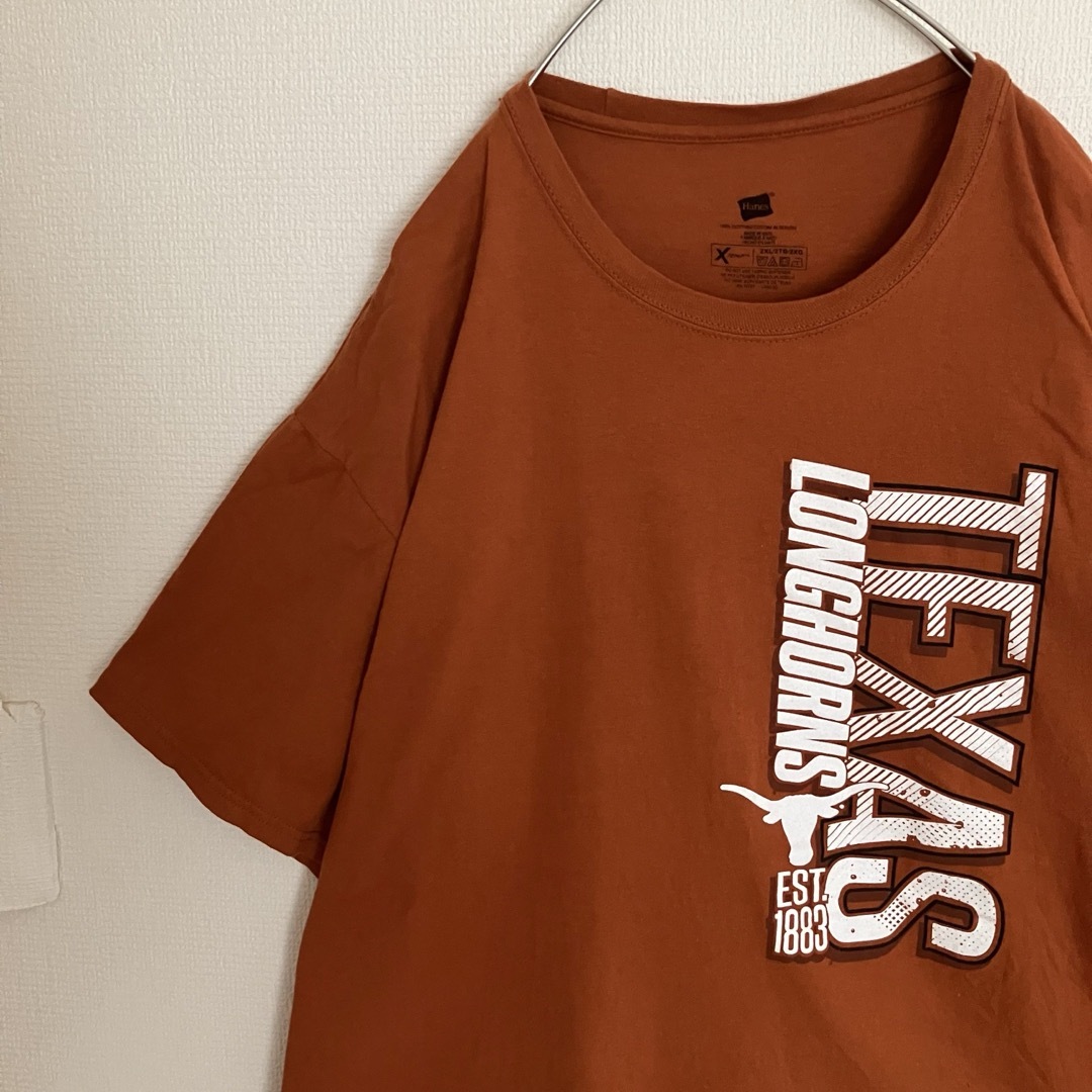 Hanes(ヘインズ)のテキサスロングホーンズカレッジTシャツtシャツ超オーバーサイズTEEビッグロゴ メンズのトップス(Tシャツ/カットソー(半袖/袖なし))の商品写真