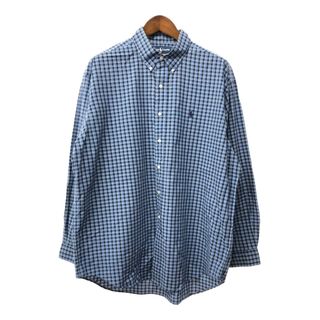 90年代 RALPH LAUREN ラルフローレン BLAKE ボタンダウン 長袖シャツ チェック マルチカラー (メンズ XL) 中古 古着 Q4653(シャツ)