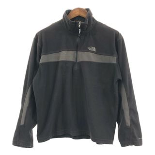 ザノースフェイス(THE NORTH FACE)のTHE NORTH FACE ノースフェイス ハーフジップ フリースジャケット アウトドア ワンポイント ブラック (メンズ L) 中古 古着 Q4705(その他)