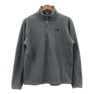 ザノースフェイス(THE NORTH FACE)のTHE NORTH FACE ノースフェイス ハーフジップ グリッド フリースジャケット アウトドア グレー (メンズ L) 中古 古着 Q4716(その他)