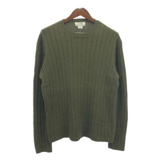 J.Crew - 00年代 J.CREW ジェイクルー リブニット コットン セーター カーキ (メンズ L) 中古 古着 Q4733