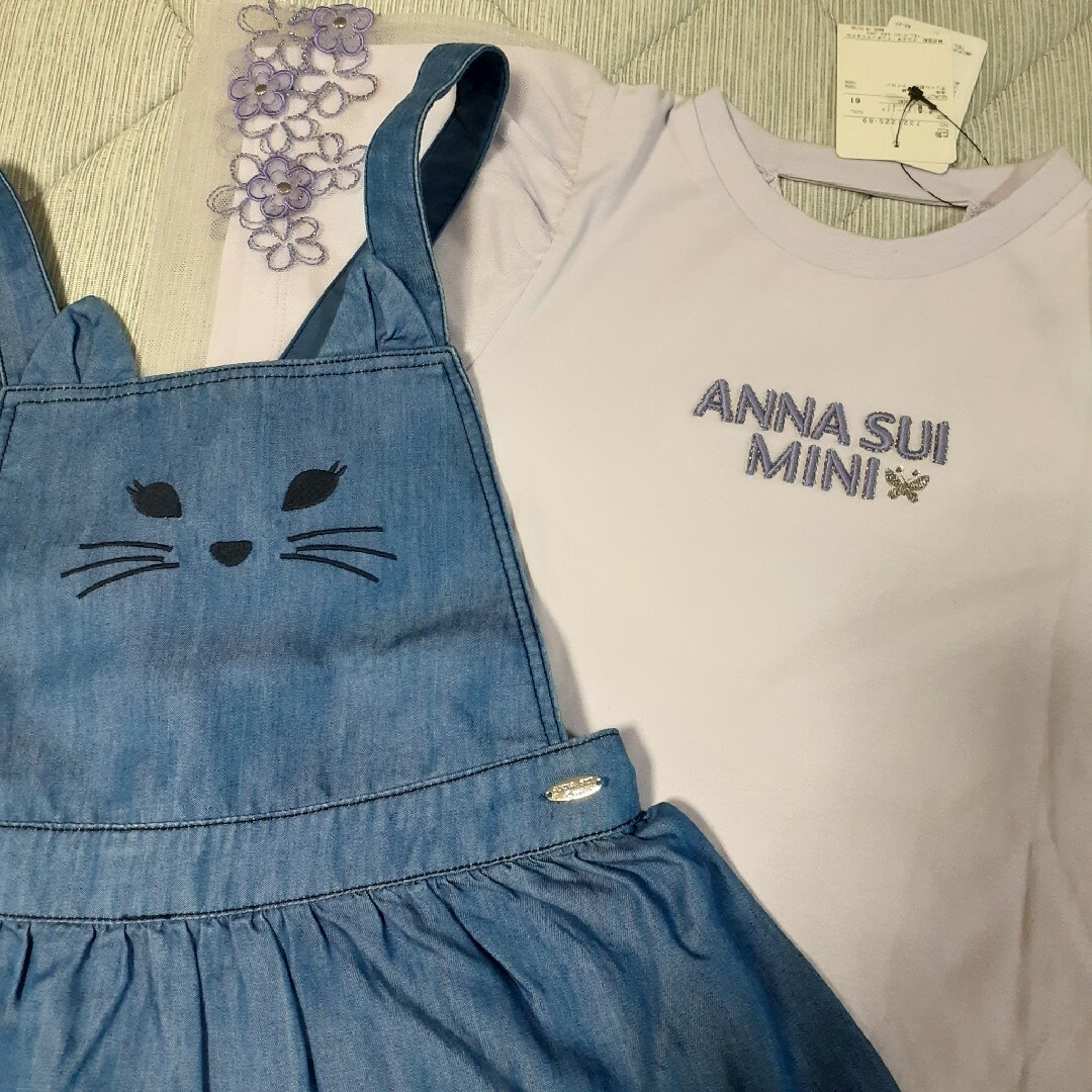 ANNA SUI mini(アナスイミニ)の【新品.】　アナスイミニ　Tシャツ　ジャンパースカート キッズ/ベビー/マタニティのキッズ服女の子用(90cm~)(ワンピース)の商品写真