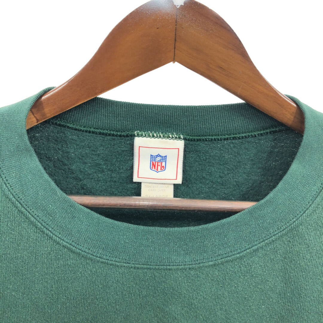 00年代 NFL グリーンベイ・パッカーズ ロゴ スウェット プロチーム グリーン (メンズ 2XL) 中古 古着 Q4734 メンズのトップス(スウェット)の商品写真