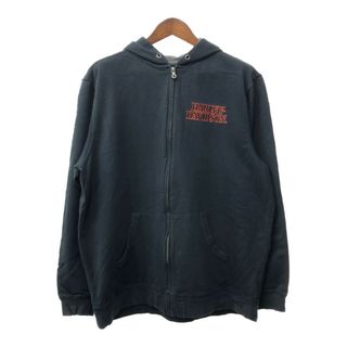 HARLEY DAVIDSON ハーレーダビッドソン フルジップ スウェット パーカー バイク スカルロゴ ロゴ ブラック (メンズ 2XL) 中古 古着 Q4741