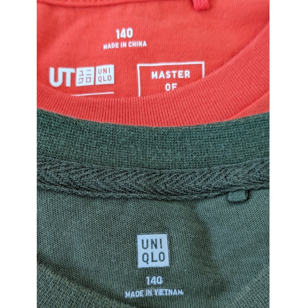 UNIQLO(ユニクロ)のユニクロ　キッズTシャツ　140cm　2枚セット キッズ/ベビー/マタニティのキッズ服男の子用(90cm~)(Tシャツ/カットソー)の商品写真