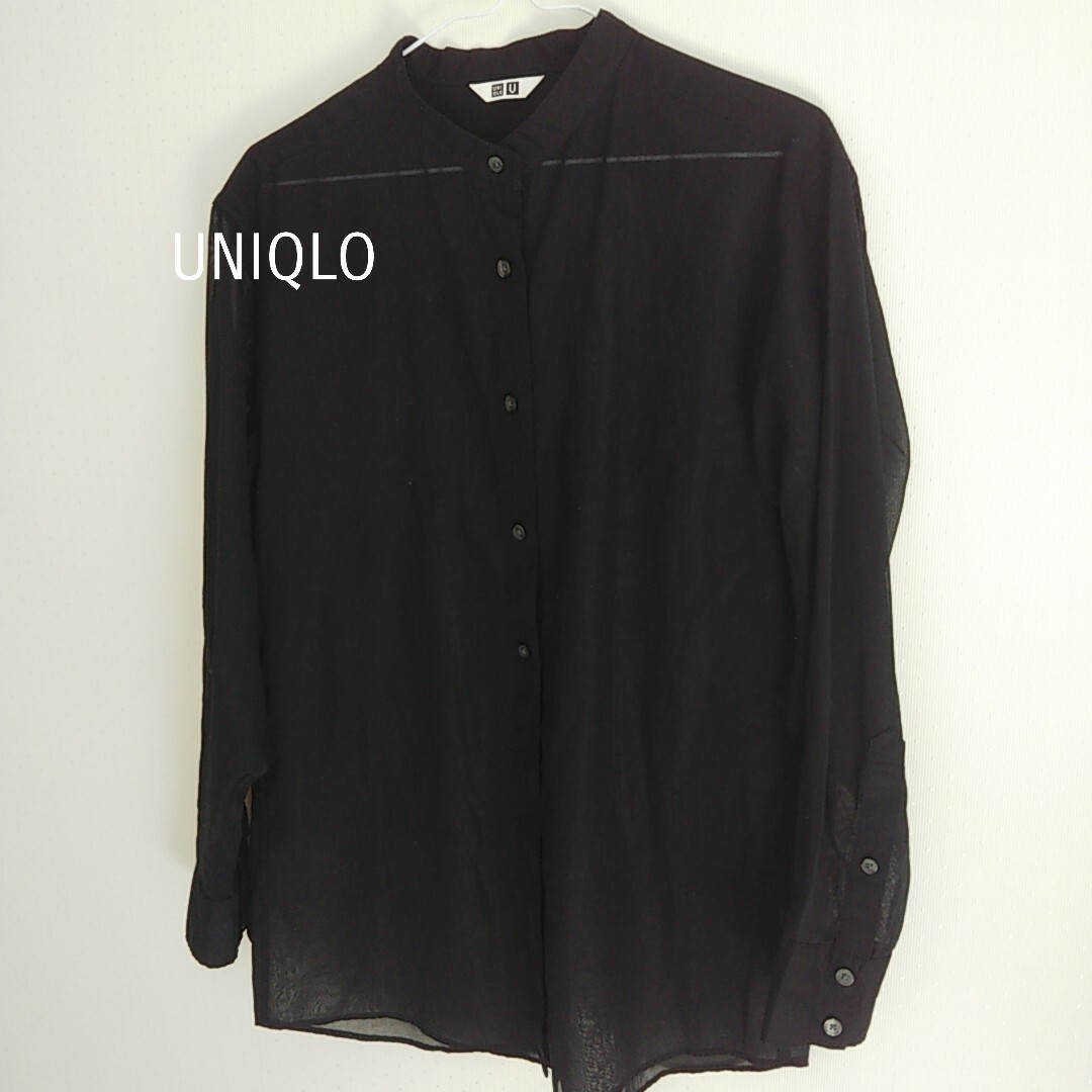 UNIQLO(ユニクロ)のユニクロ U ブラウス 黒 レディースのトップス(シャツ/ブラウス(長袖/七分))の商品写真