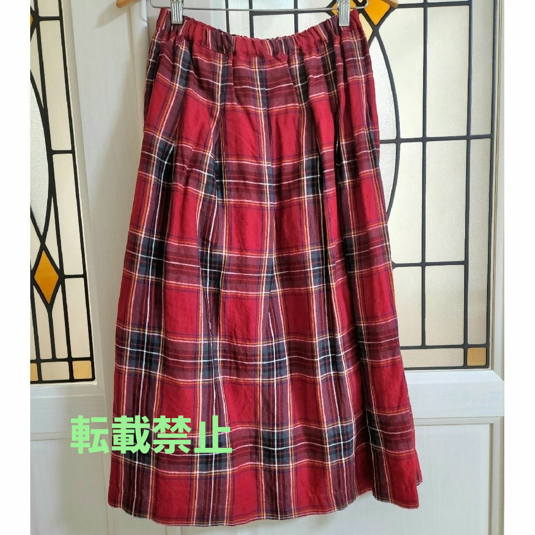 m様専用☆　bluewillow リネン タータンチェックスカート(タグ付新品) レディースのスカート(ロングスカート)の商品写真