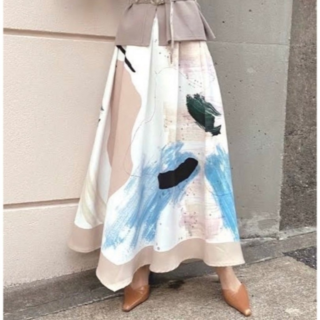 Ameri VINTAGE(アメリヴィンテージ)の【新品・未使用】MARY PAINTING FLARE SKIRT レディースのスカート(ロングスカート)の商品写真