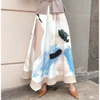 アメリヴィンテージ(Ameri VINTAGE)の【新品・未使用】MARY PAINTING FLARE SKIRT(ロングスカート)