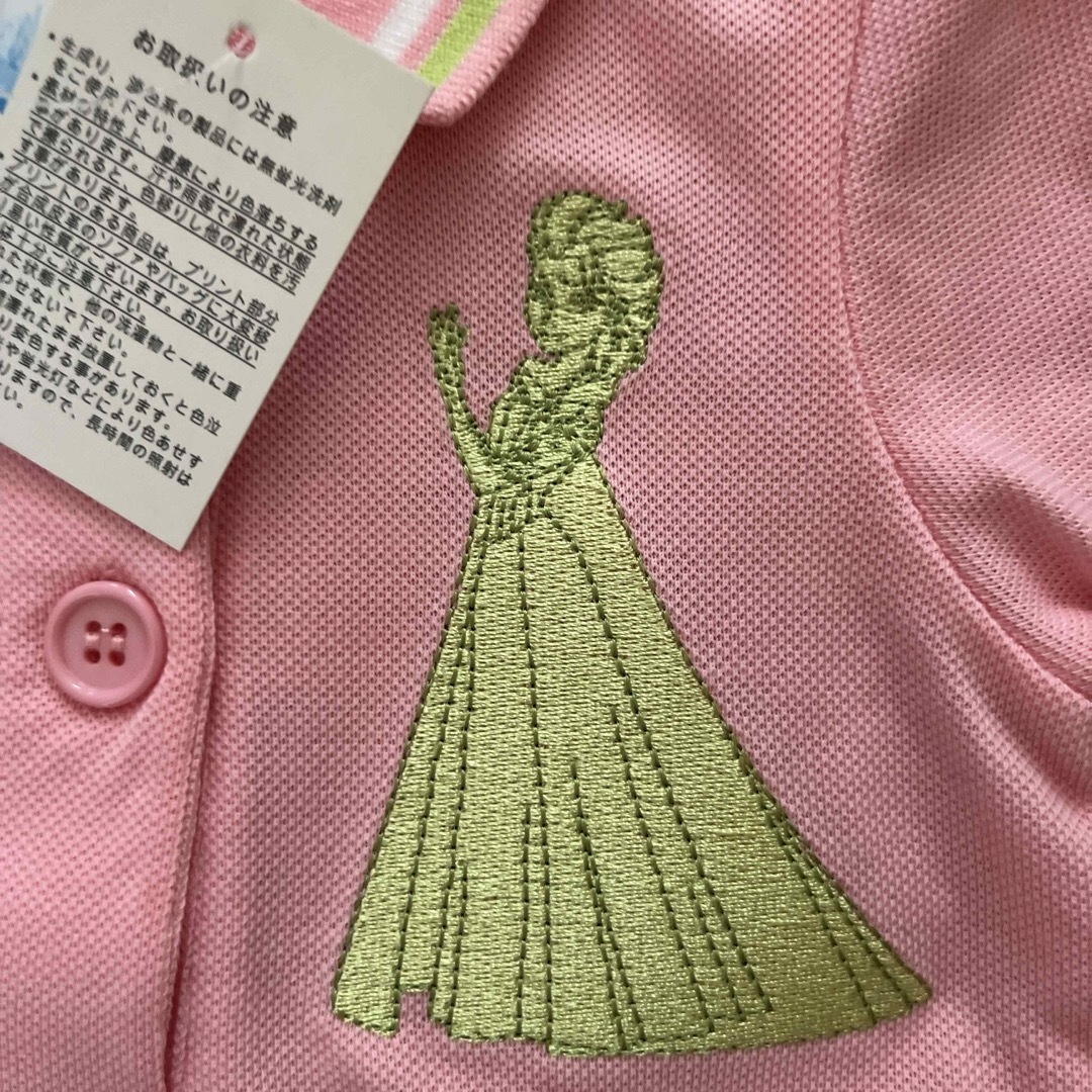 Disney(ディズニー)の新品　アナと雪の女王　半袖のピンクのポロシャツ　80サイズ キッズ/ベビー/マタニティのベビー服(~85cm)(Ｔシャツ)の商品写真