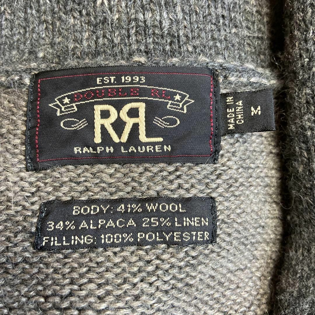 RRL(ダブルアールエル)の【アルパカ、麻ブレンド】RRL ショールカラーニット古着　ショルダーパッチM メンズのトップス(ニット/セーター)の商品写真