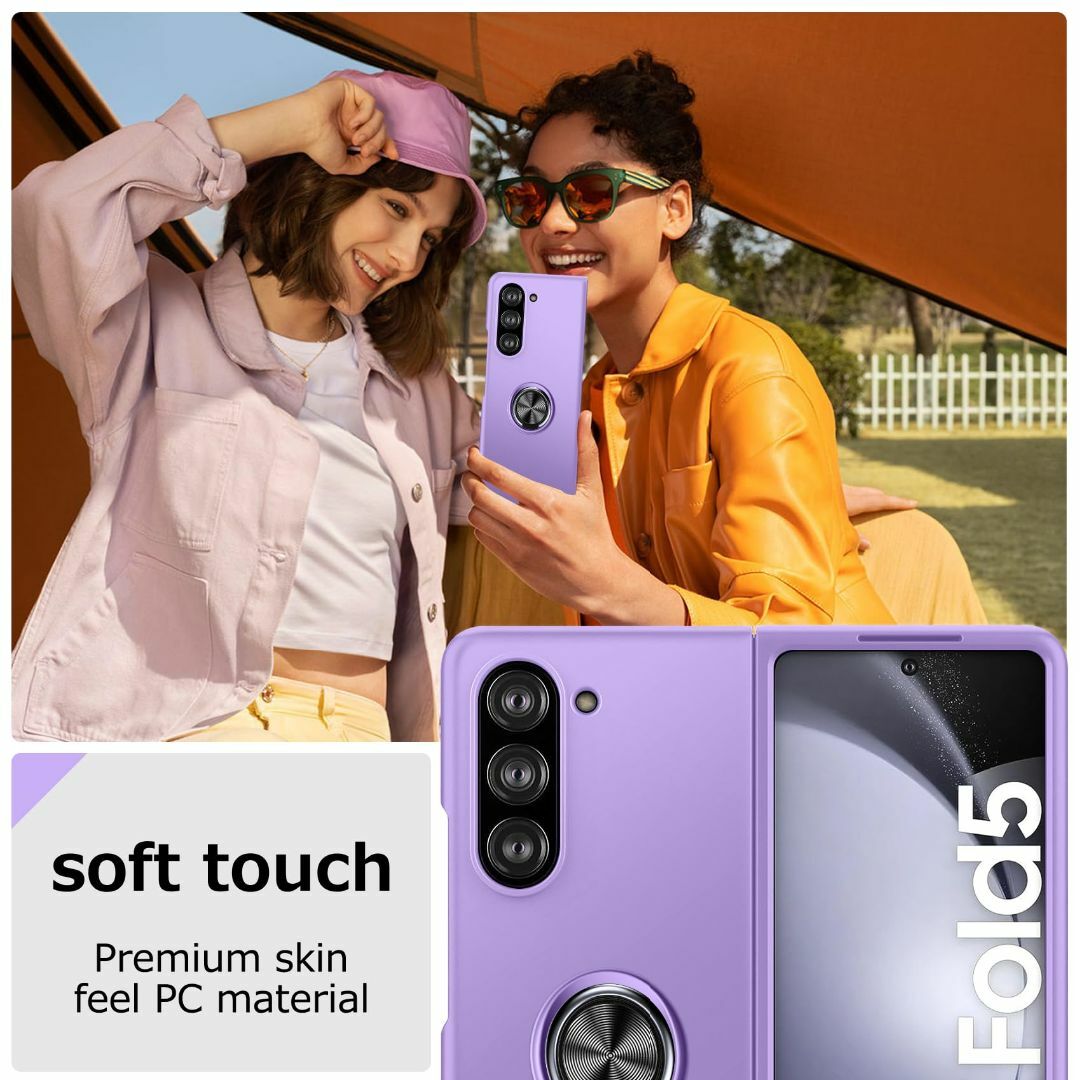 サイズ:SamsungGalaxyZFold3_色:パープルリング付きJ スマホ/家電/カメラのスマホアクセサリー(その他)の商品写真