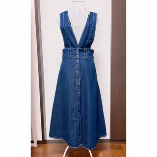 ザラ(ZARA)の新品同様美品★ZARA★Aラインデニムジャンパースカート(ロングワンピース/マキシワンピース)