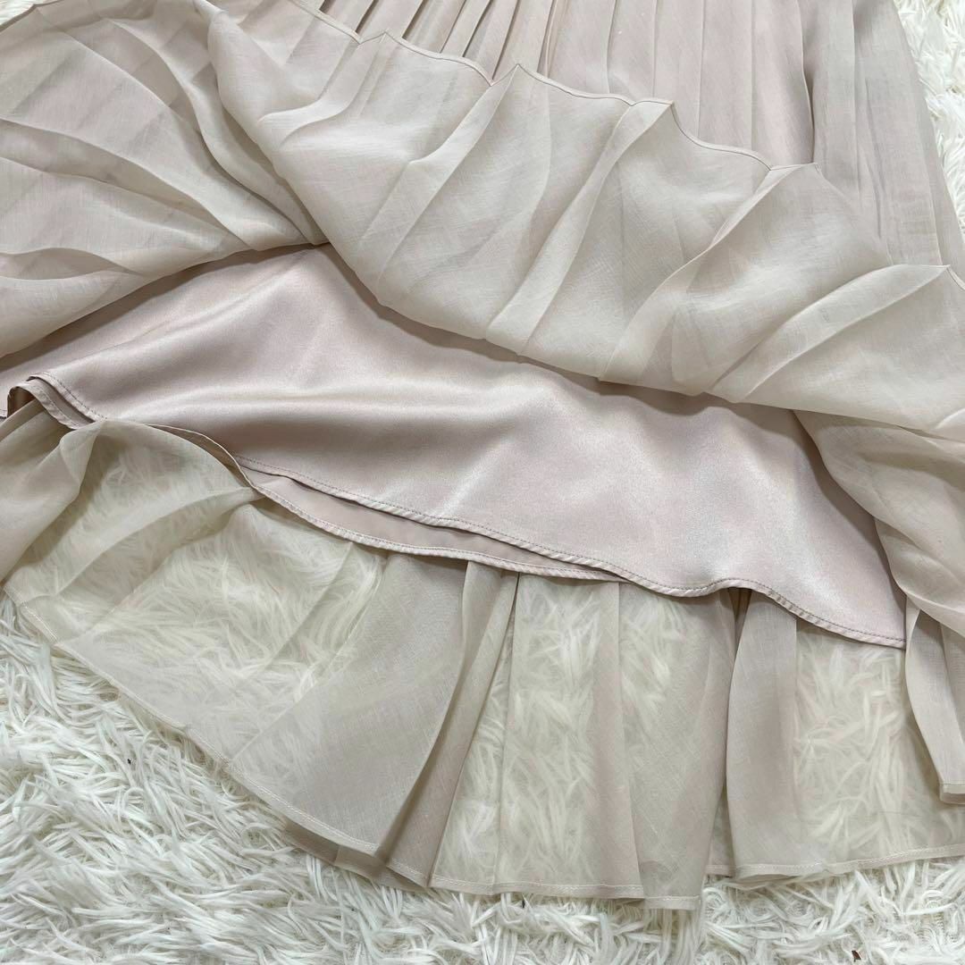 MACKINTOSH(マッキントッシュ)のマッキントッシュロンドン　プリーツスカート　フレア　38 M ベージュ　ロング レディースのスカート(ロングスカート)の商品写真