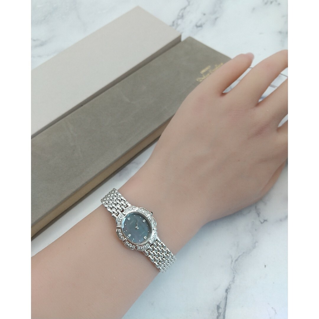 SEIKO(セイコー)のセイコーエクセリーヌ 美品 黒蝶貝 28Pダイヤ レディースジュエリークォーツ レディースのファッション小物(腕時計)の商品写真