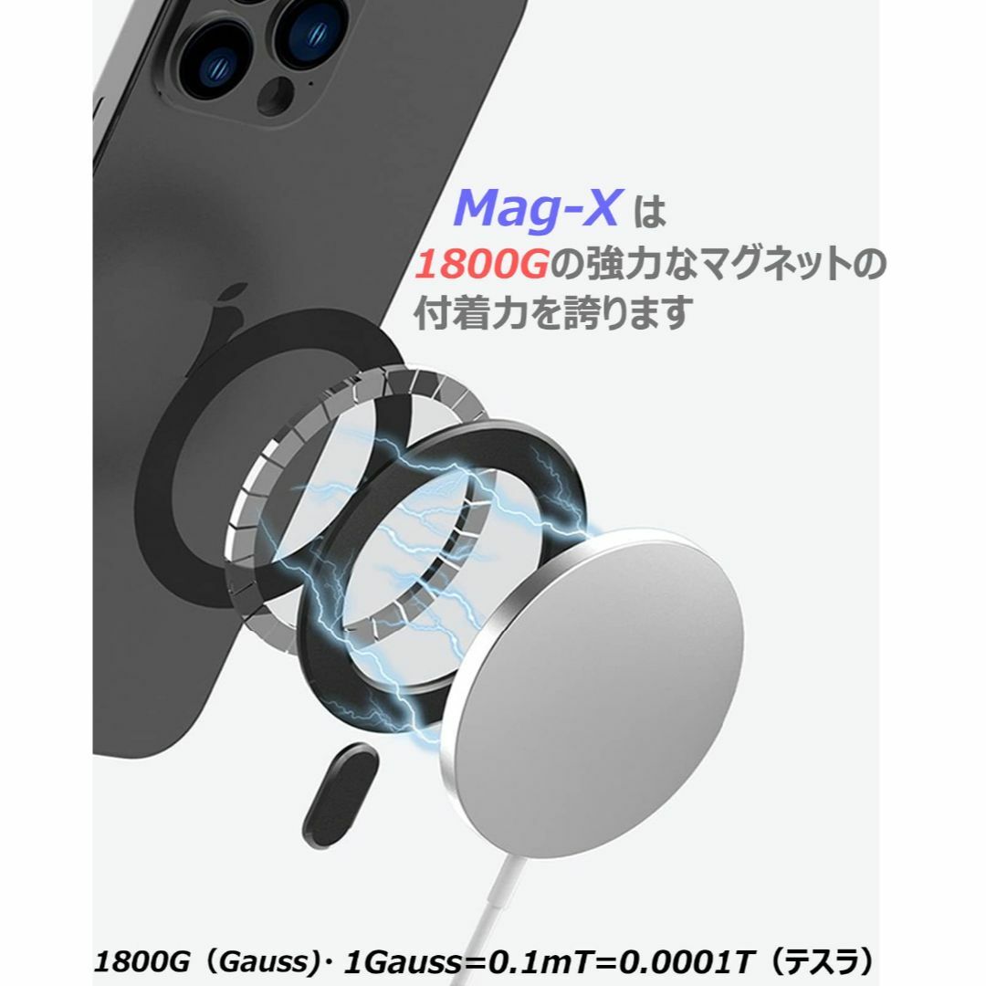 色:ブラックXLAS マグネット プレート Apple magsafe対応  スマホ/家電/カメラのスマホアクセサリー(その他)の商品写真