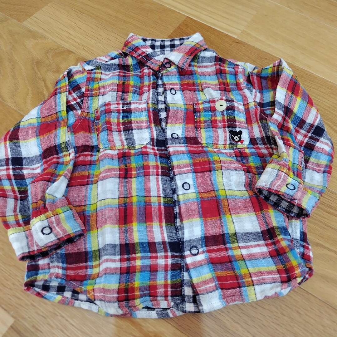 DOUBLE.B(ダブルビー)のチェックシャツ キッズ/ベビー/マタニティのキッズ服男の子用(90cm~)(Tシャツ/カットソー)の商品写真