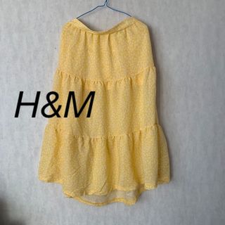 フレアスカート イエロー エイチアンドエム h&m(ロングスカート)