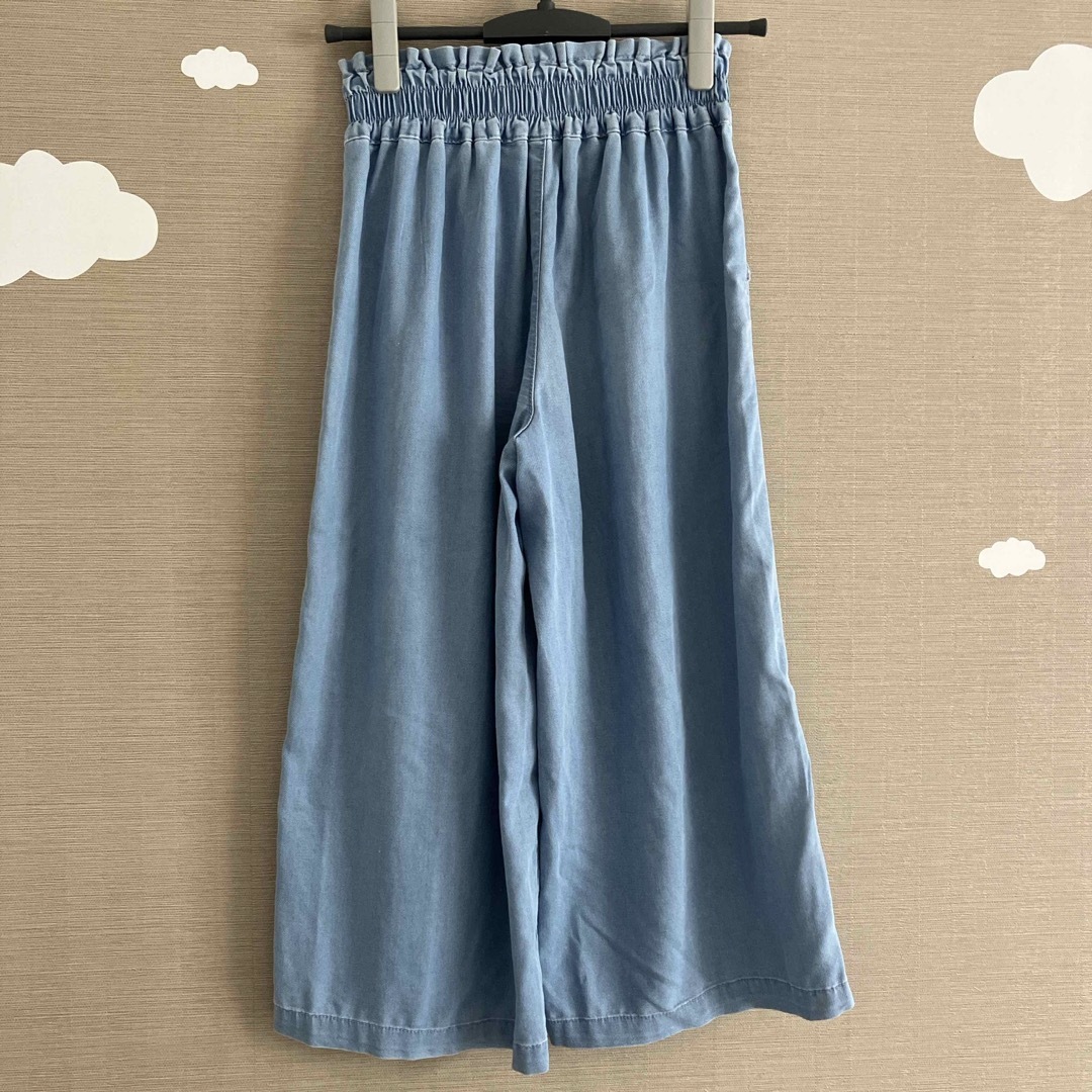 ワイドパンツ 140 ブルー キッズ/ベビー/マタニティのキッズ服女の子用(90cm~)(パンツ/スパッツ)の商品写真