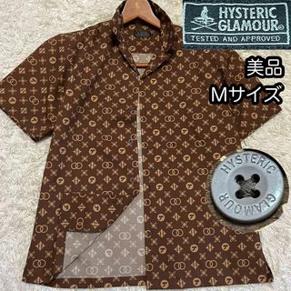 HYSTERIC GLAMOUR - 美品【ヒステリックグラマー】モノグラムシャツ Mサイズ ジャガードメッシュ 半袖