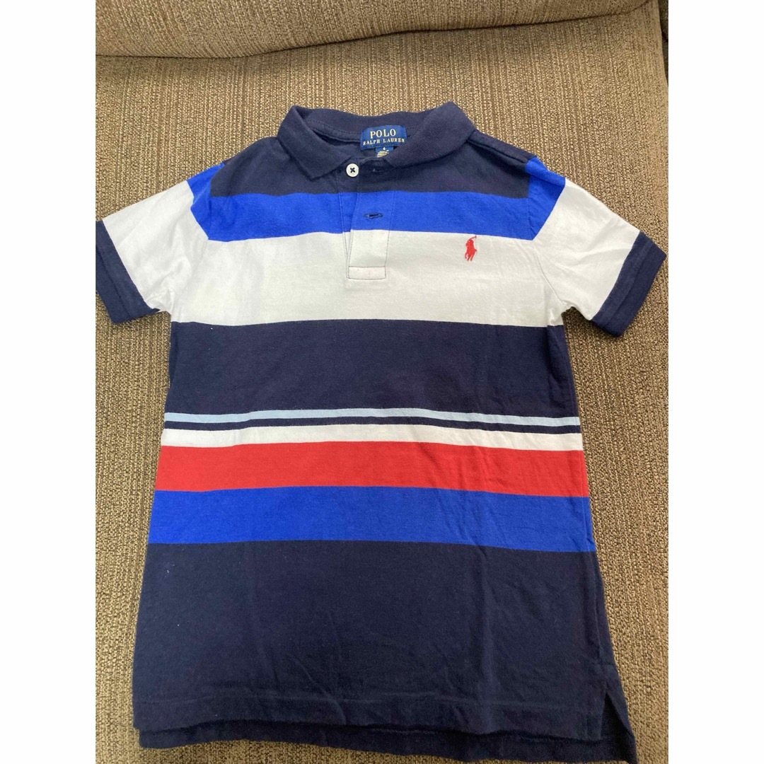 POLO RALPH LAUREN(ポロラルフローレン)のラルフ⭐︎ボーダーポロTシャツ生地120サイズ キッズ/ベビー/マタニティのキッズ服男の子用(90cm~)(Tシャツ/カットソー)の商品写真