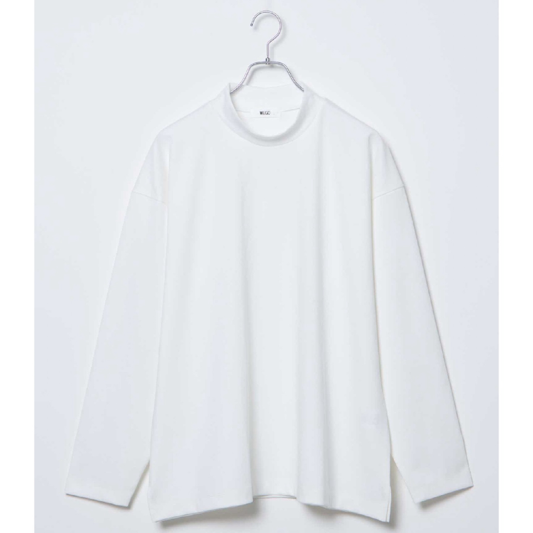 WEGO(ウィゴー)のWEGO モックネックポンチプルオーバー ホワイト メンズのトップス(Tシャツ/カットソー(七分/長袖))の商品写真