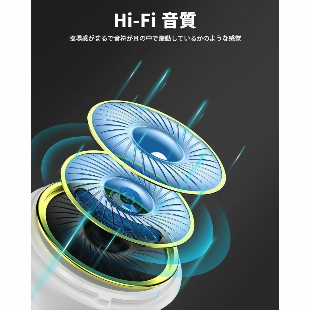 【2024年新設計】ワイヤレスイヤホン Bluetooth イヤホン ワイヤレス スマホ/家電/カメラのオーディオ機器(ヘッドフォン/イヤフォン)の商品写真