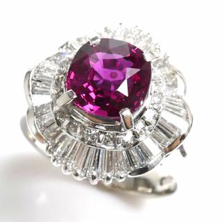 Pt900プラチナ リング・指輪 ルビー1.68ct ダイヤモンド0.84ct 6号 7.7g タイ産 レディース【中古】(リング(指輪))