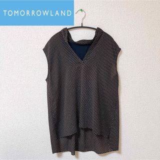 トゥモローランド(TOMORROWLAND)のballsey ノースリーブ　ドット　トップス(カットソー(半袖/袖なし))