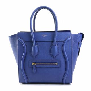 セリーヌ(celine)のセリーヌ CELINE ハンドバッグ ラゲージ マイクロ ショッパー レザー インディゴ ゴールド レディース 送料無料【中古】 e58583f(ハンドバッグ)