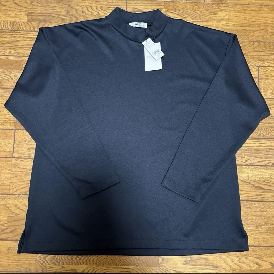 WEGO(ウィゴー)のWEGO モックネックポンチプルオーバー ブラック メンズのトップス(Tシャツ/カットソー(七分/長袖))の商品写真