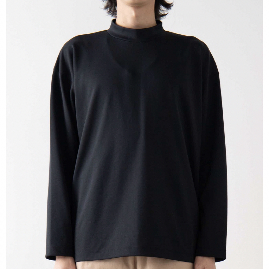 WEGO(ウィゴー)のWEGO モックネックポンチプルオーバー ブラック メンズのトップス(Tシャツ/カットソー(七分/長袖))の商品写真
