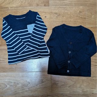 ユニクロ(UNIQLO)の【90cm】長袖Tシャツ＋カーディガン(カーディガン)