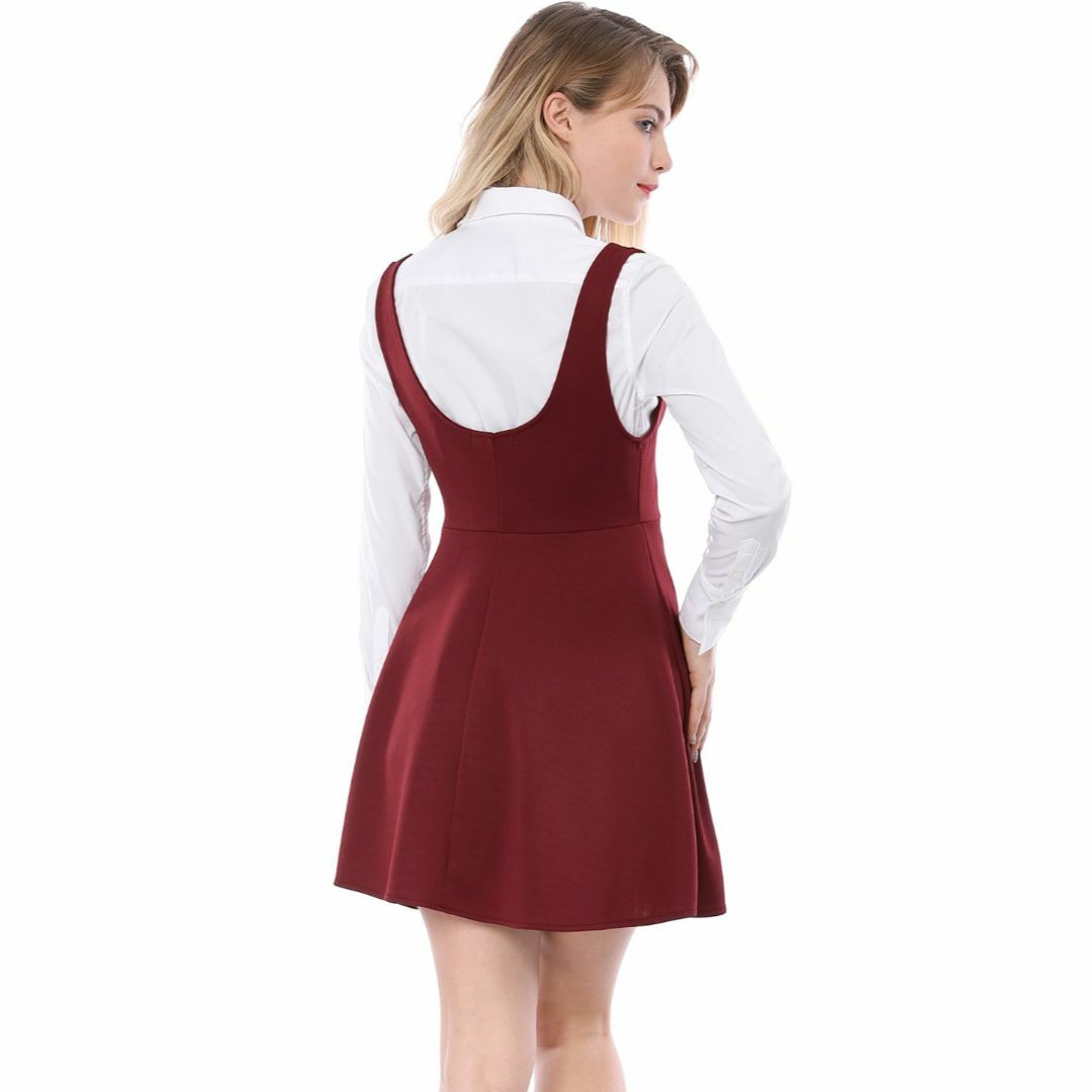 [Allegra K] サスペンダースカート ジャンパースカート 可愛い 着痩せ レディースのファッション小物(その他)の商品写真